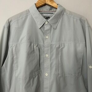Simms Shirt Men 2XL Gray G4 Guide Fishing Long Sleeve Ripstop Vented Lightweight